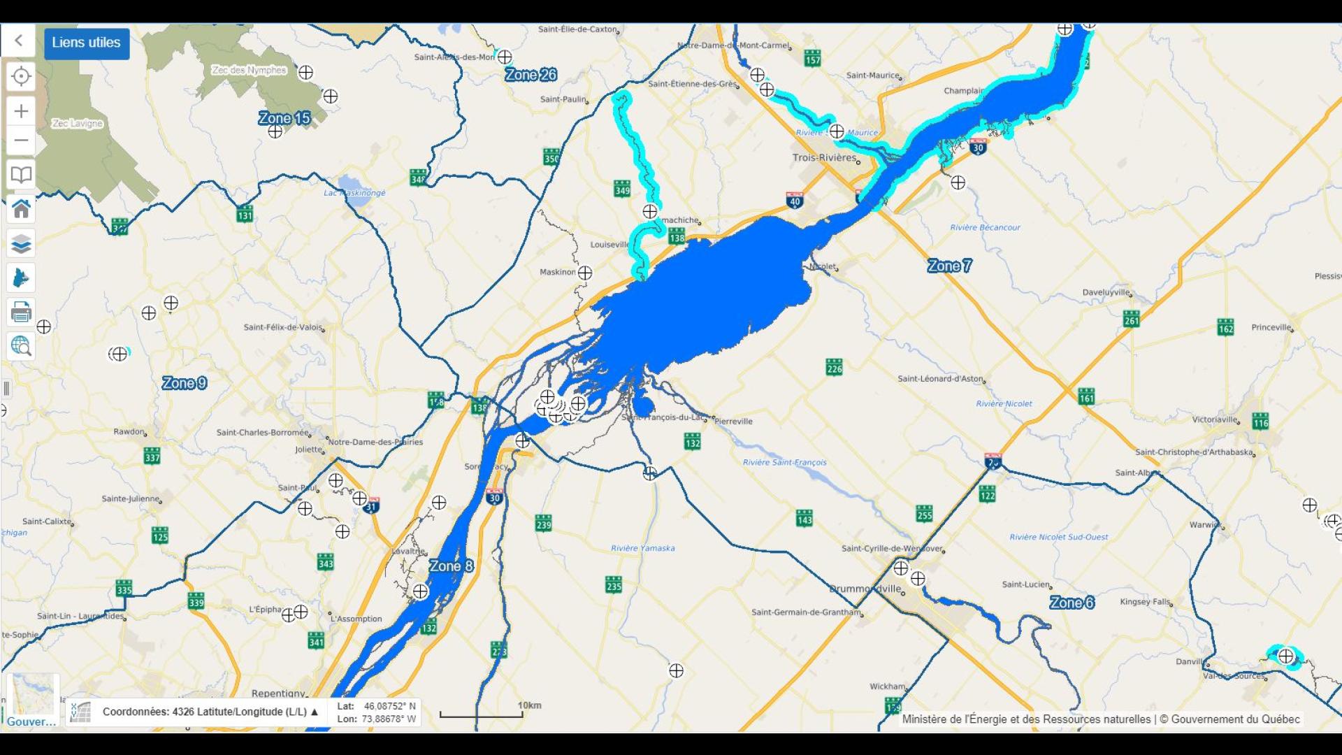 Attention aux différentes zones de pêche